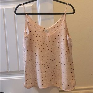 Thin strap polka dot blouse